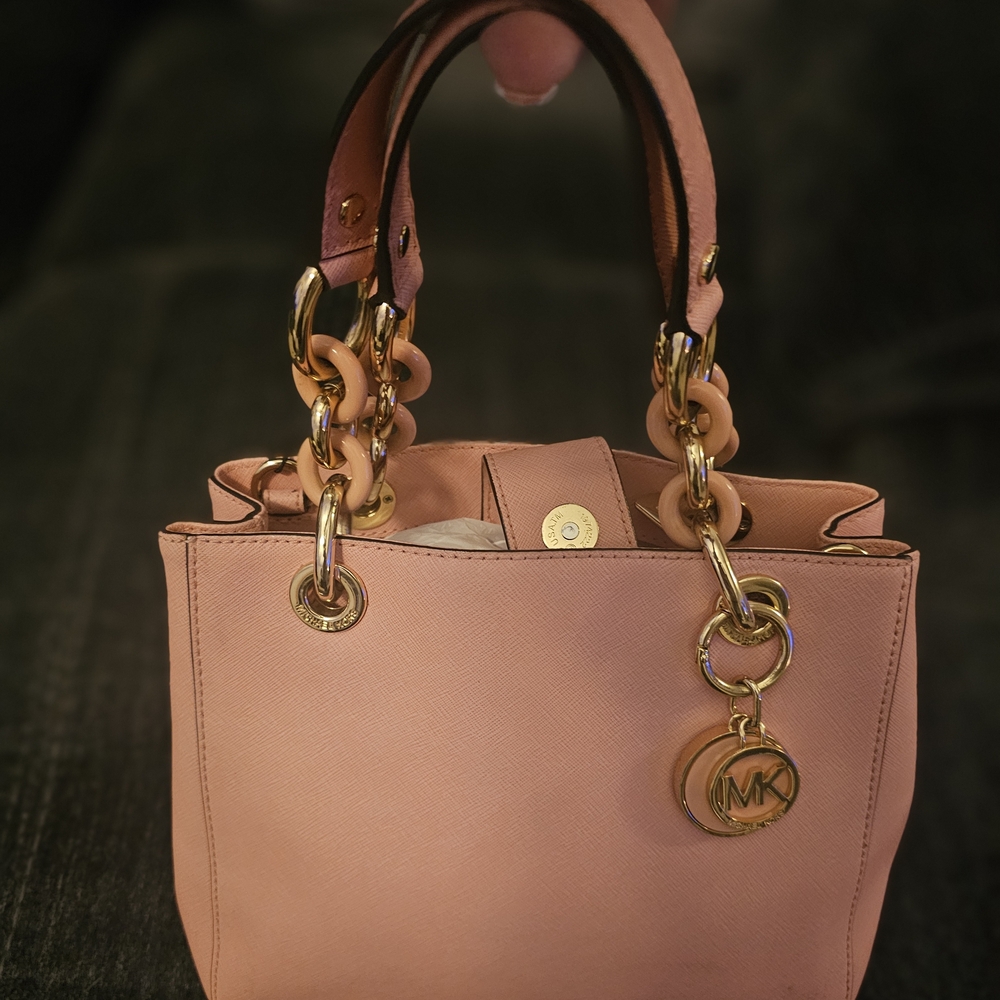 Michael Kors Blush Satchel with Gold Accents